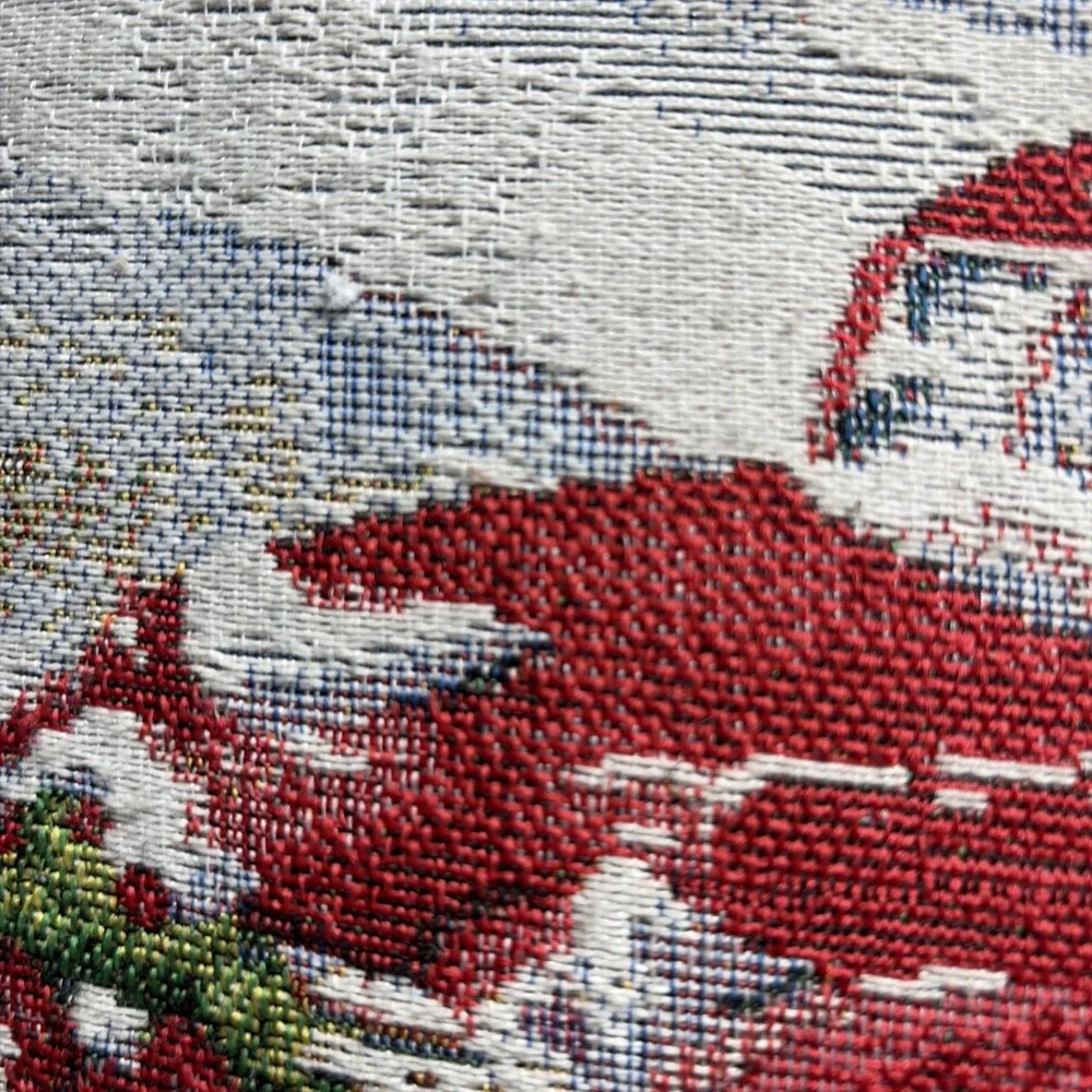 Christmas Pillow‎ Tapestry Red Pickup Truck Snow Farmhouse Winter Cottage 15x15